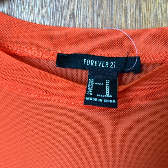 🎉Forever 21 Orange sheer mesh crop top size M - Picture 7 of 7
